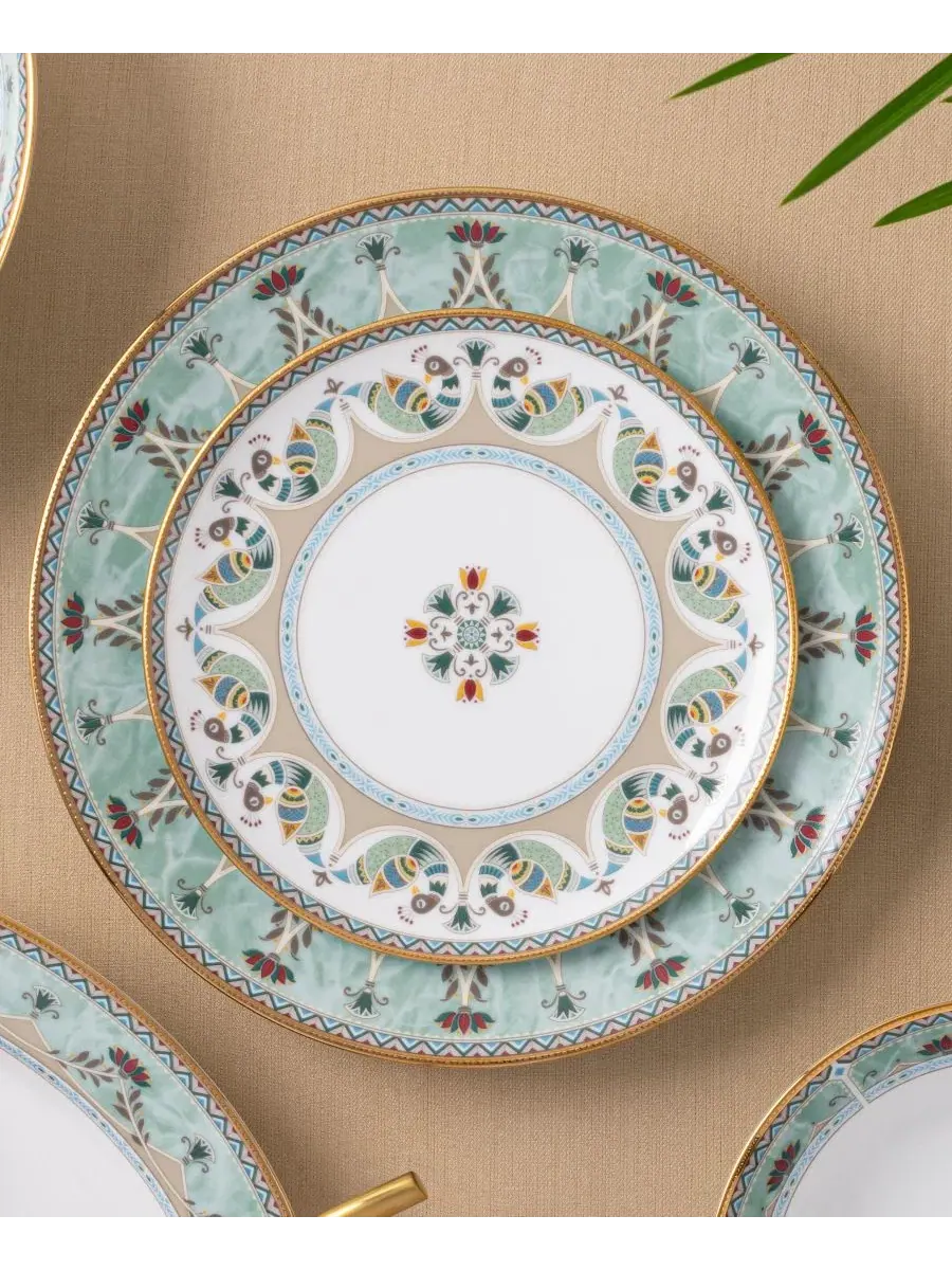 Набор из 4 обеденных тарелок Serene Garden, диаметр 27 см Noritake — изображение 4 из 15, светлый зеленый