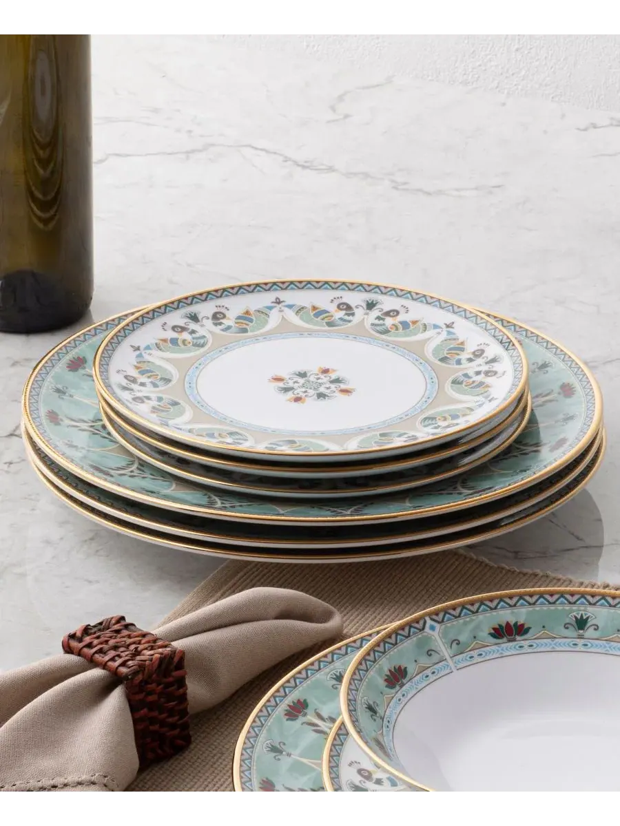 Набор из 4 обеденных тарелок Serene Garden, диаметр 27 см Noritake — изображение 9 из 15, светлый зеленый
