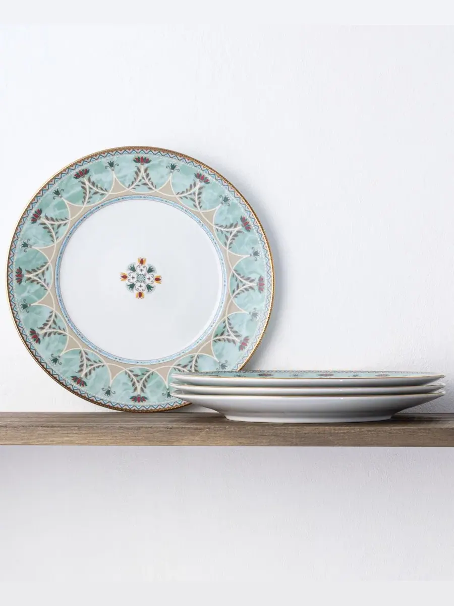 Набор из 4 обеденных тарелок Serene Garden, диаметр 27 см Noritake — изображение 10 из 15, светлый зеленый