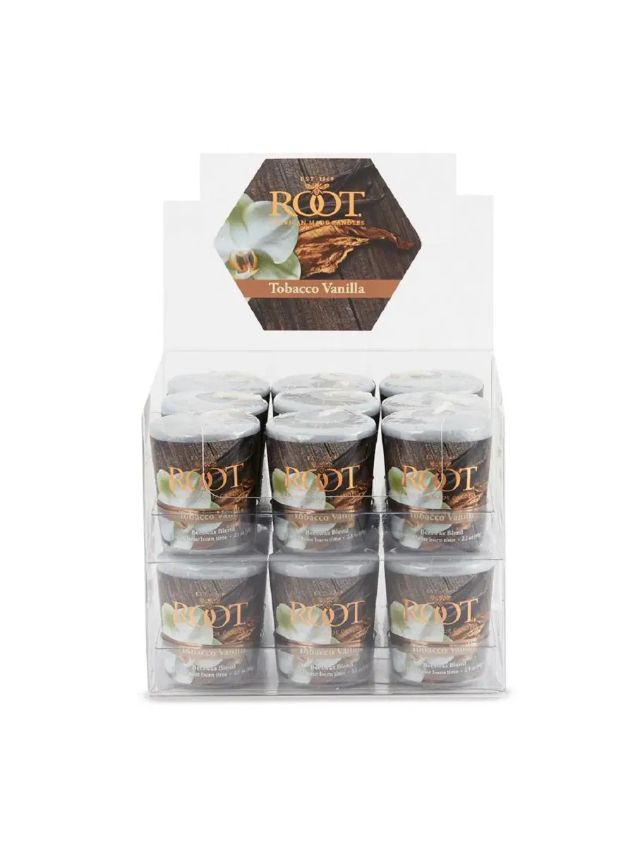 Набор из 18 свечей Votive Tobacco Vanilla ROOT CANDLES