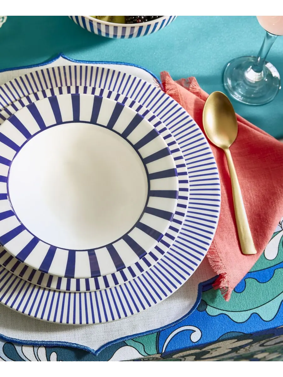 Spode Набор из 4 синих итальянских мисок для хлопьев Steccato — изображение 2 из 8, синий