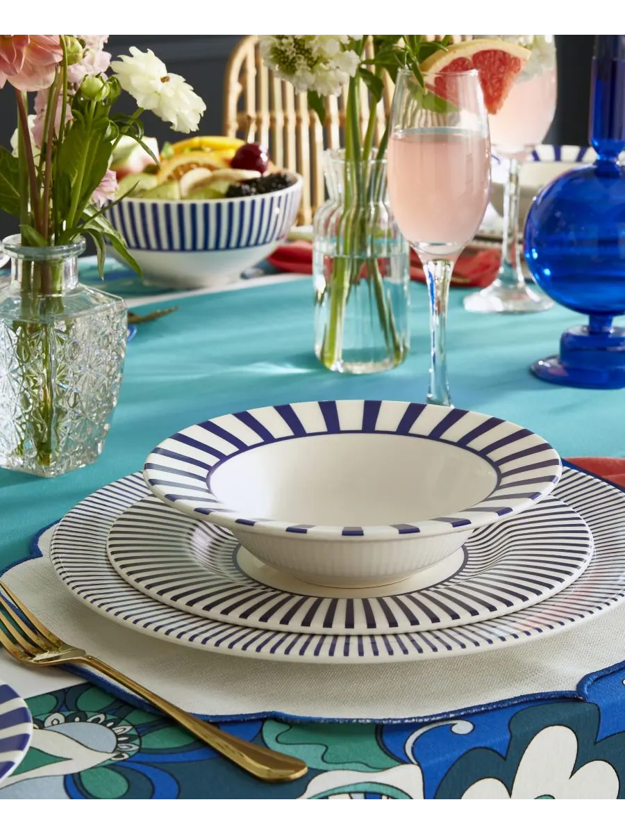 Spode Набор из 4 синих итальянских мисок для хлопьев Steccato — изображение 4 из 8, синий