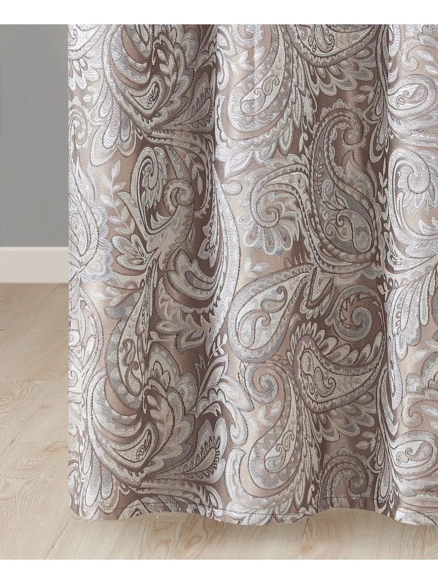Шторка для душа Aubrey Jacquard с бисерной отделкой, 72" x 72" Madison Park — изображение 7 из 8, синий/коричневый
