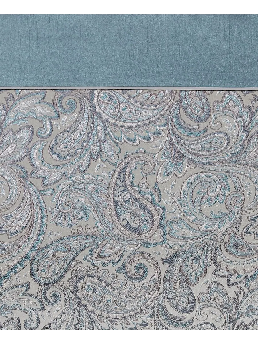 Шторка для душа Aubrey Jacquard с бисерной отделкой, 72" x 72" Madison Park — изображение 7 из 8, бирюзовый