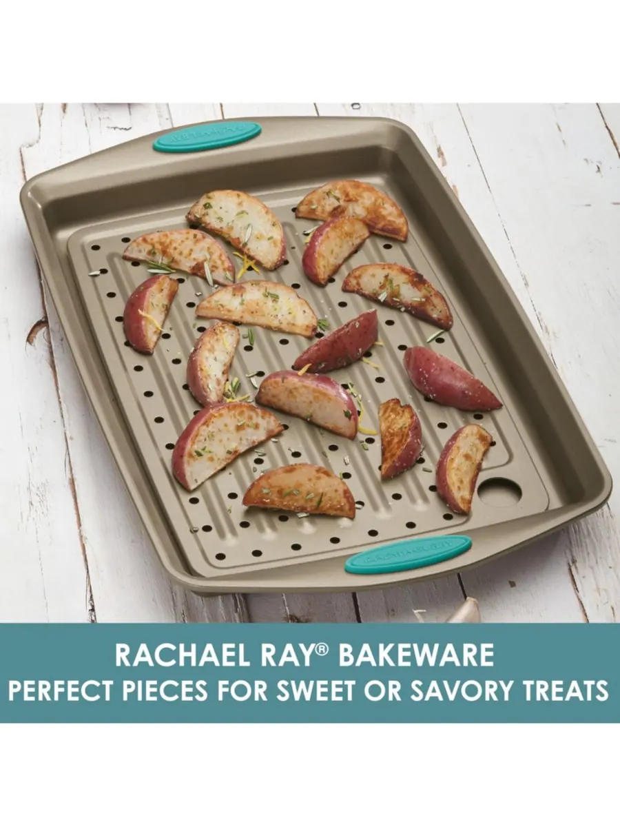 Набор Cucina из 2 предметов: противень и корзина для запекания Rachael Ray — изображение 2 из 3, коричневый синий