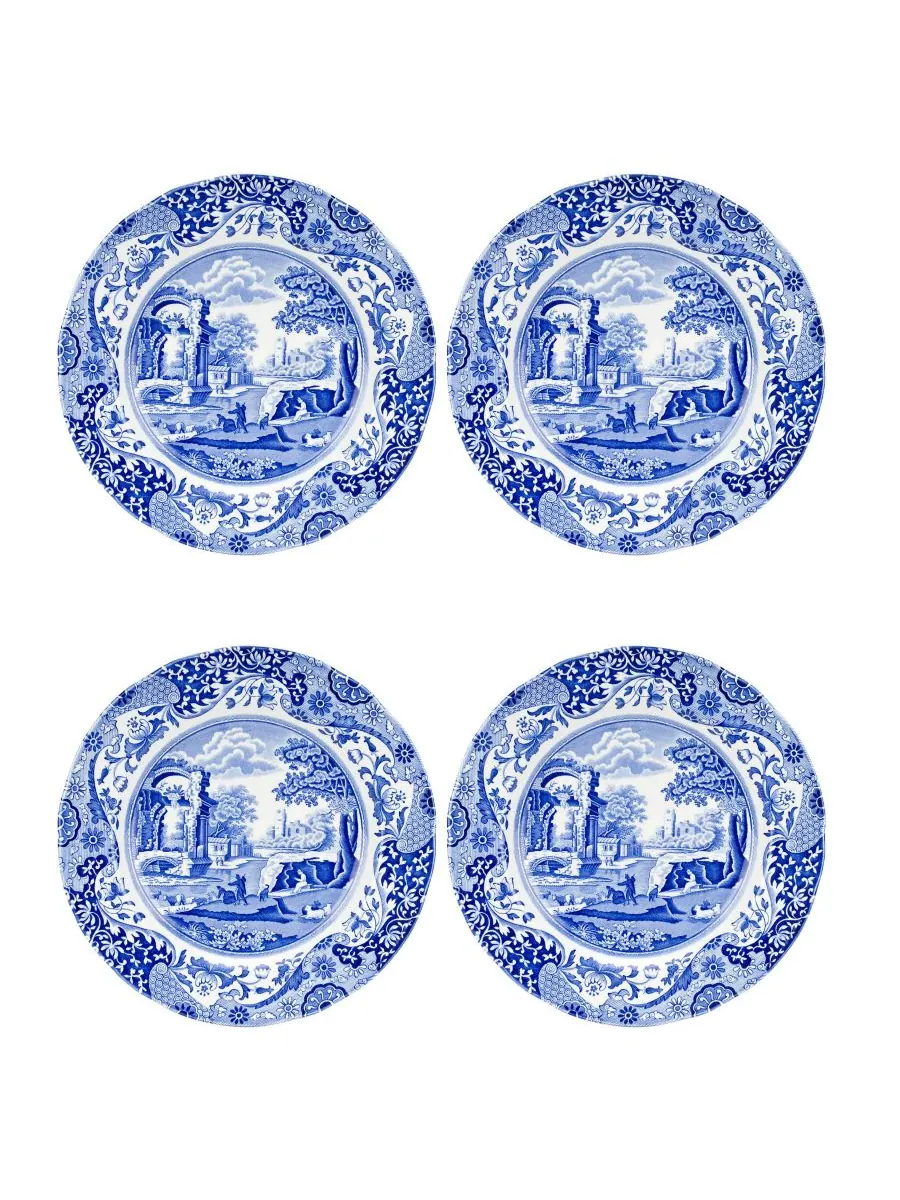 Spode Набор из 4 синих итальянских салатниц