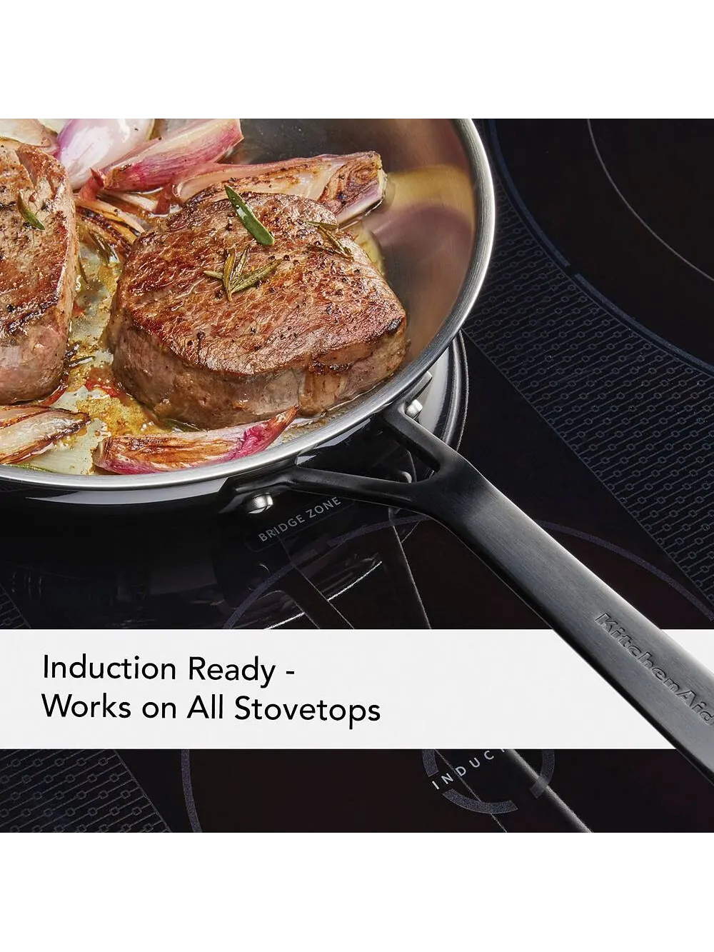 Набор сковород KitchenAid 5-Ply Clad Stainless Steel Induction, 2 предмета, 20/25 см, Полированная — изображение 6 из 9