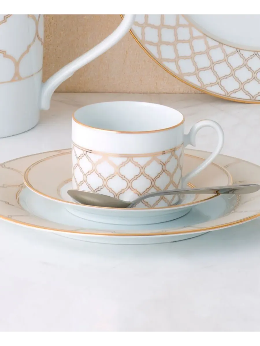 Набор из 4 чашек Noritake Eternal Palace 0,2 л — изображение 3 из 10, белый золотистый