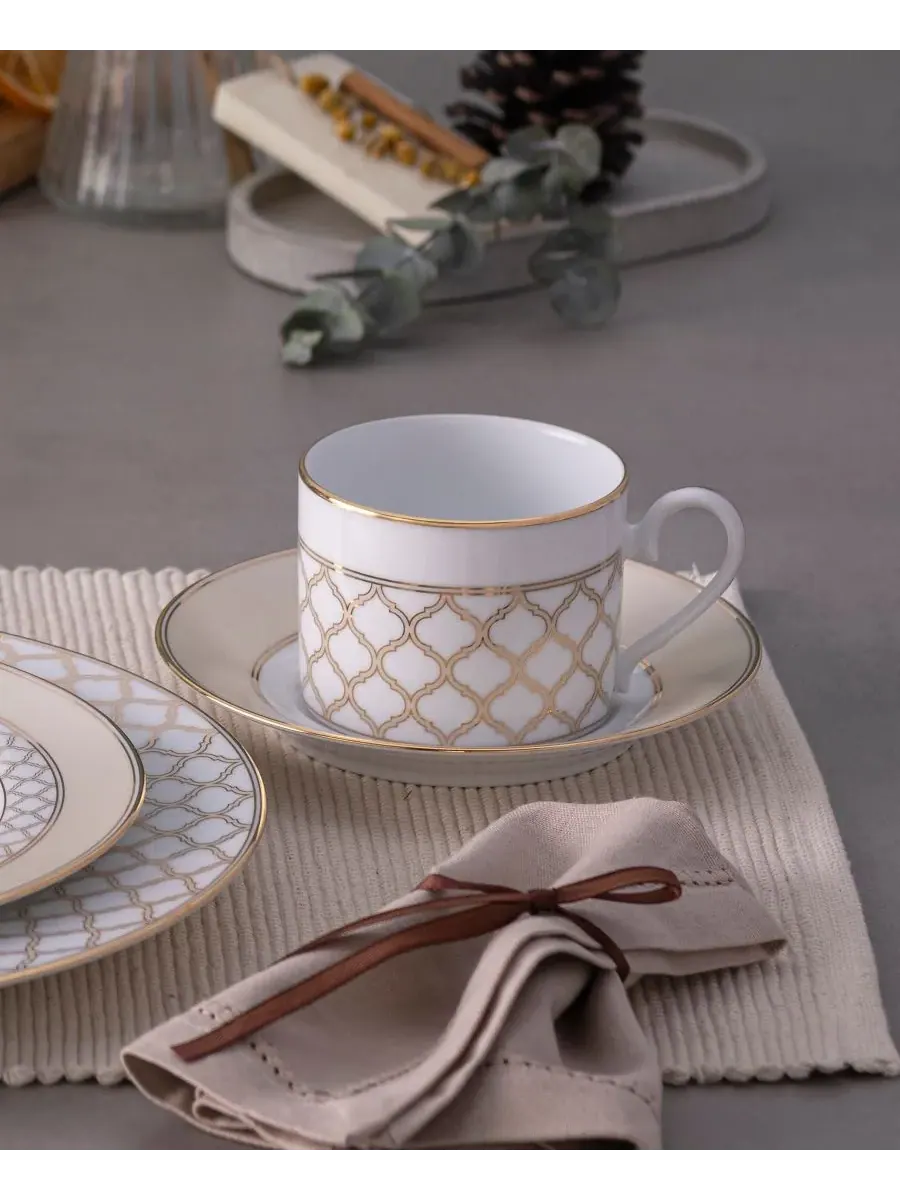Набор из 4 чашек Noritake Eternal Palace 0,2 л — изображение 6 из 10, белый золотистый