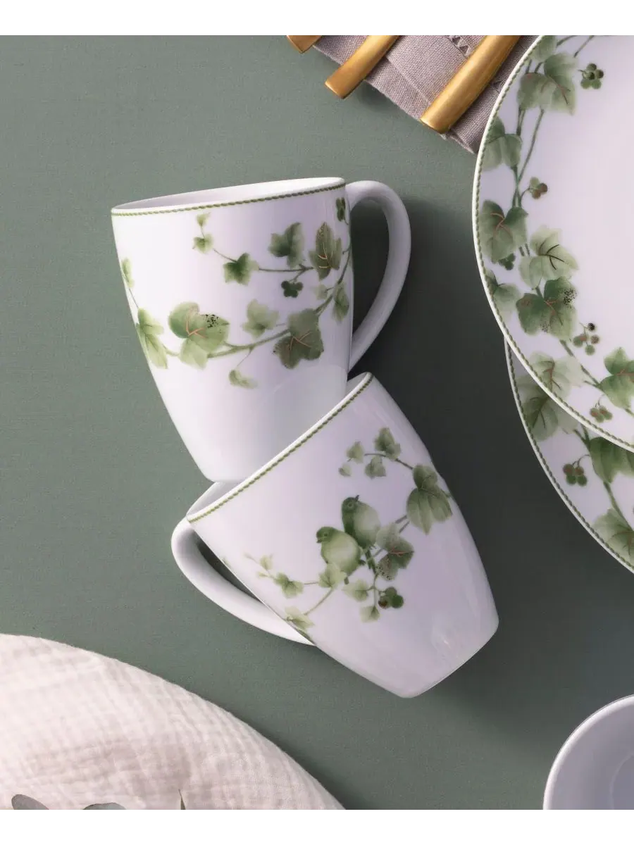 Набор из 4 кружек Noritake Ivy Whisper 473 мл — изображение 5 из 10, зеленый