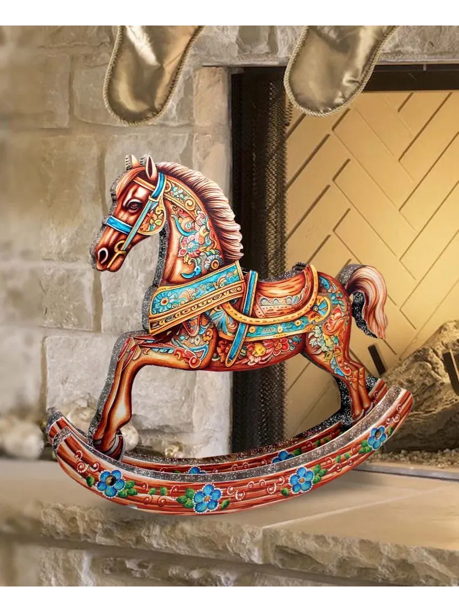 Настольное рождественское украшение Rocking Horse Centerpiece G.DeBrekht — изображение 3 из 9, мульти