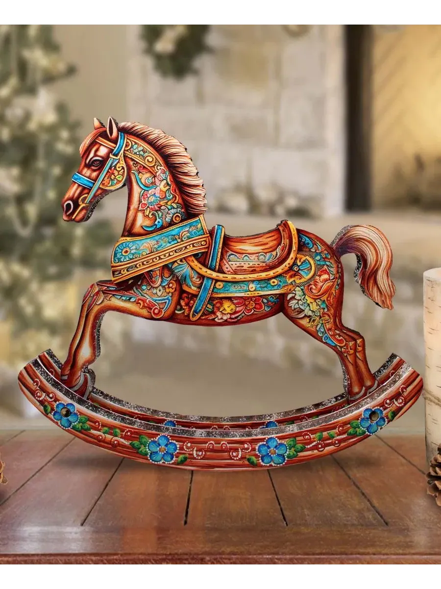 Настольное рождественское украшение Rocking Horse Centerpiece G.DeBrekht — изображение 4 из 9, мульти
