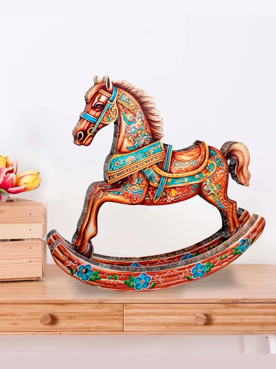 Настольное рождественское украшение Rocking Horse Centerpiece G.DeBrekht — изображение 5 из 9, мульти