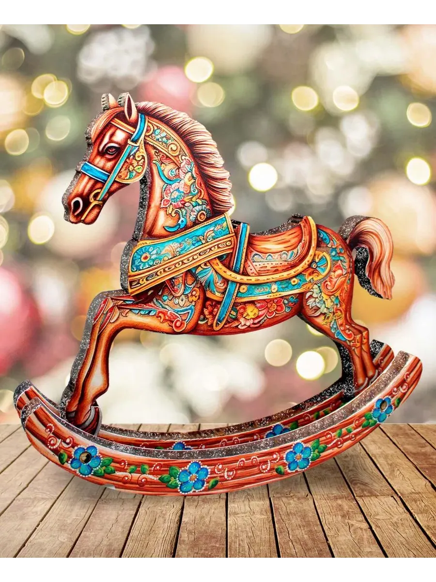 Настольное рождественское украшение Rocking Horse Centerpiece G.DeBrekht — изображение 7 из 9, мульти