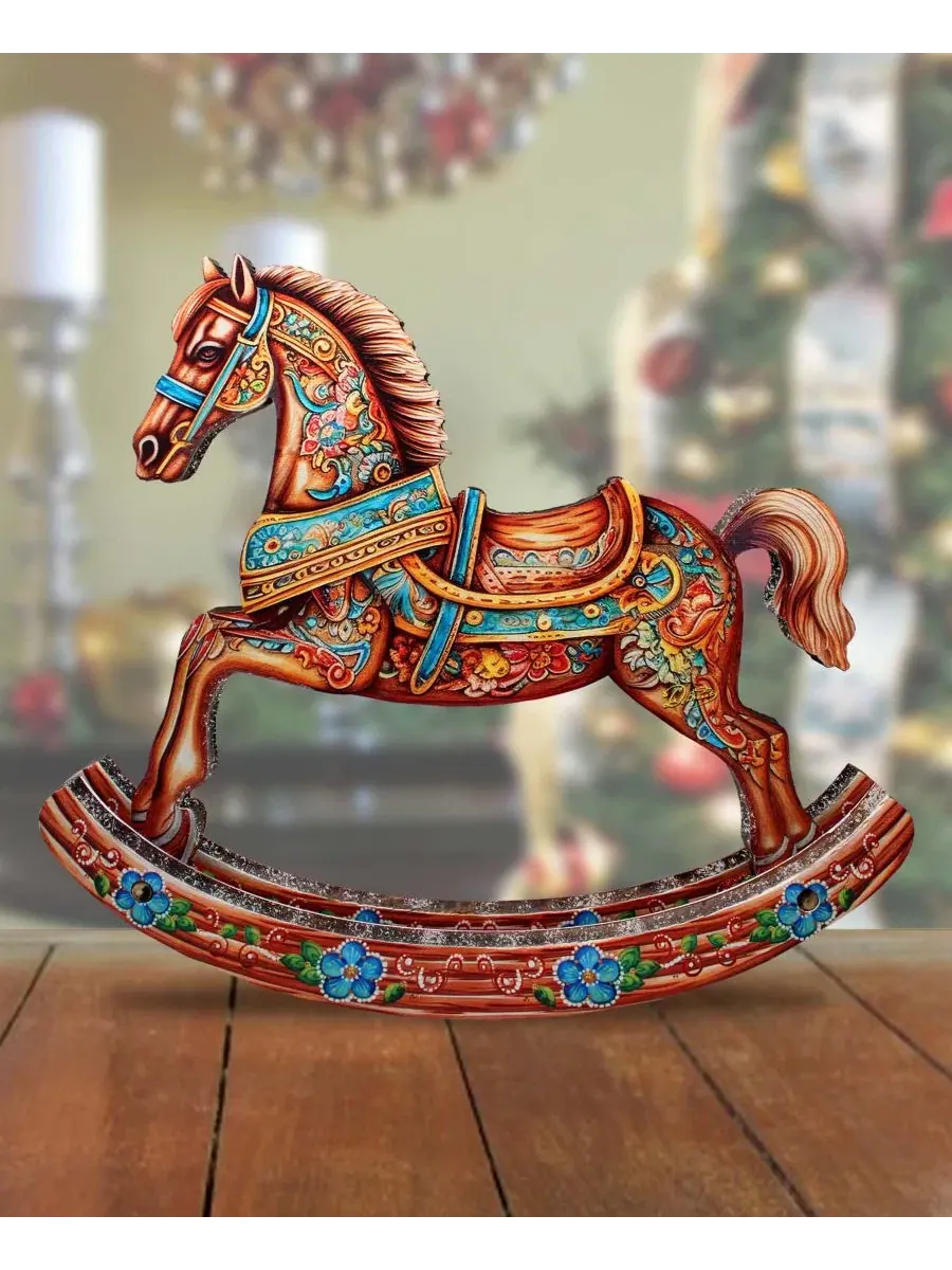 Настольное рождественское украшение Rocking Horse Centerpiece G.DeBrekht — изображение 8 из 9, мульти