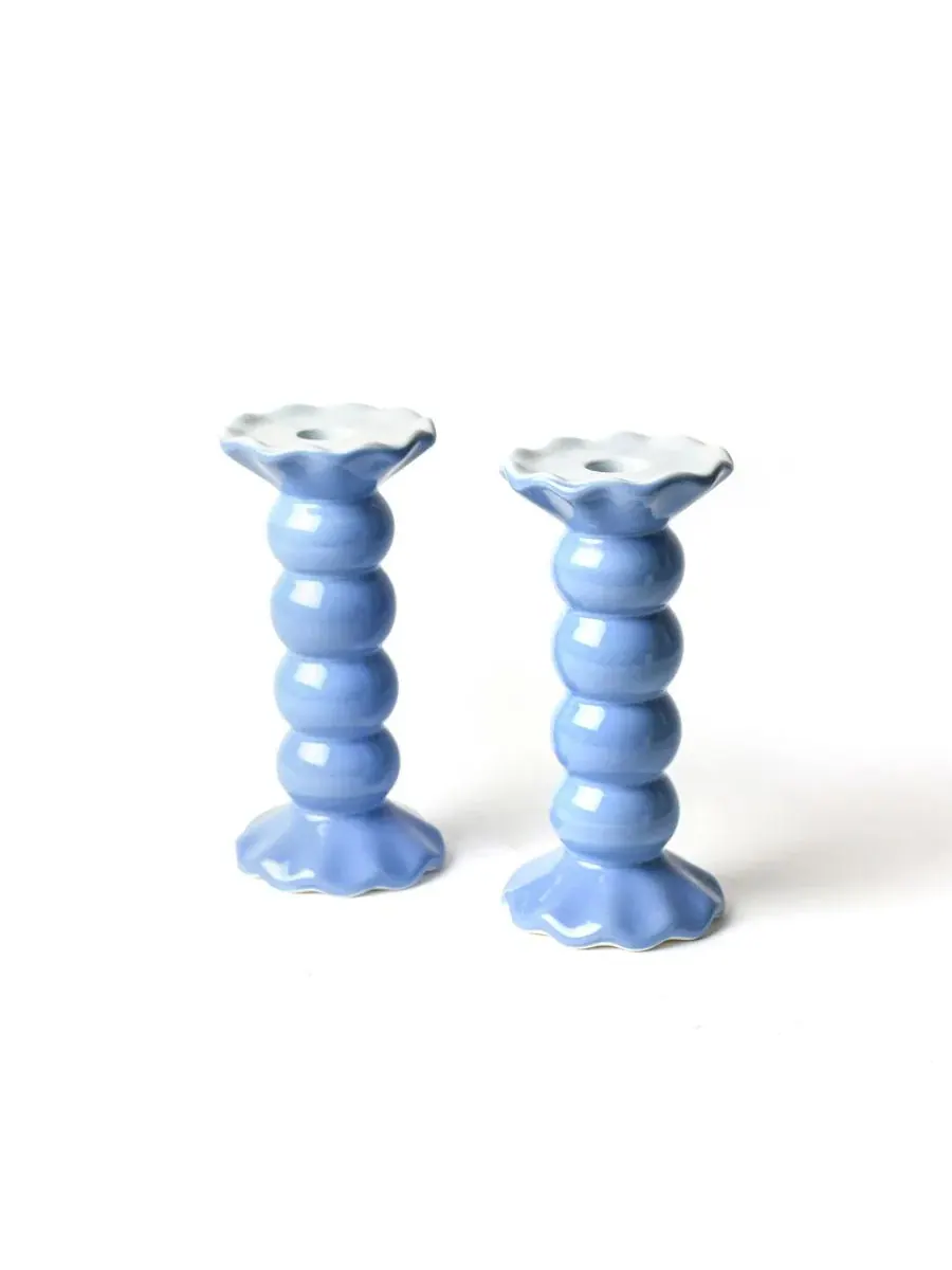 Набор из 2 подсвечников с рюшами Signature Medium Knobbed Candle Holder Coton Colors