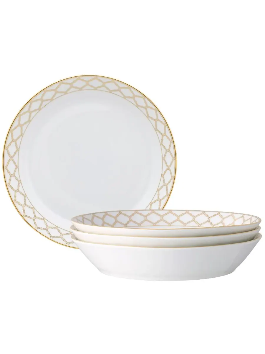 Набор из 4 обеденных тарелок Noritake Eternal Palace с ободком, 25 см — изображение 1 из 4, золото