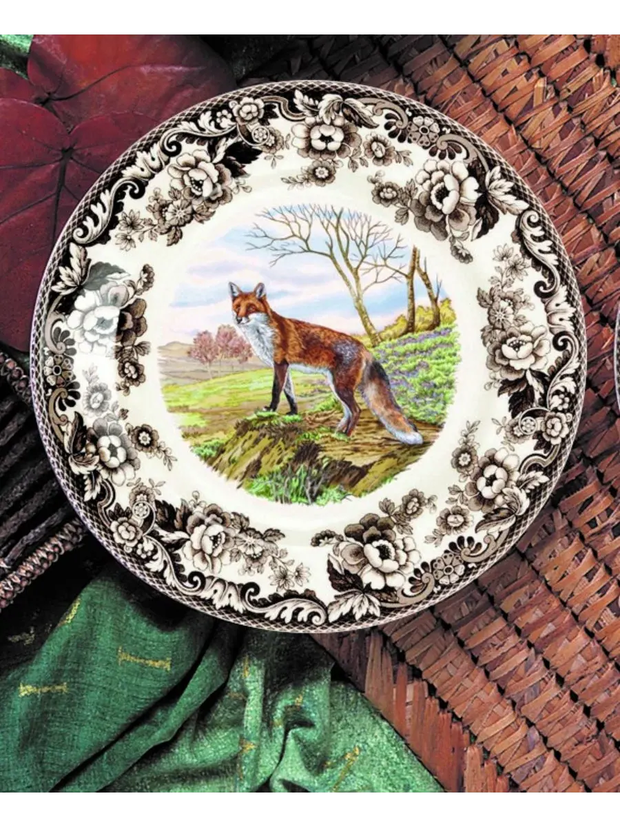 Обеденная тарелка «Лесная рыжая лиса» Spode — изображение 2 из 3, коричневый