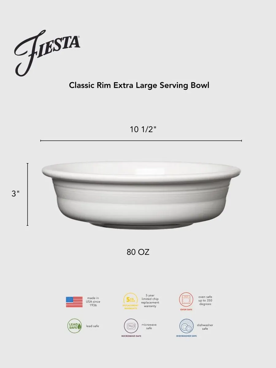 Сервировочная миска Classic Rim 80 унций (2,4 л) с каймой Fiesta — изображение 2 из 4, фиолетовый