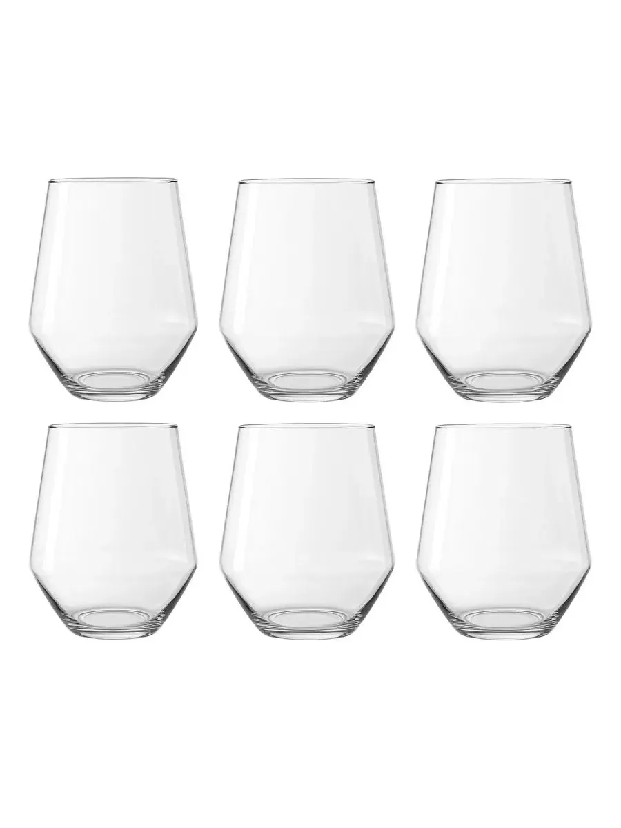 Набор из 6 бокалов для вина без ножки, модель Angle Abode Homewares — изображение 1 из 3, прозрачный