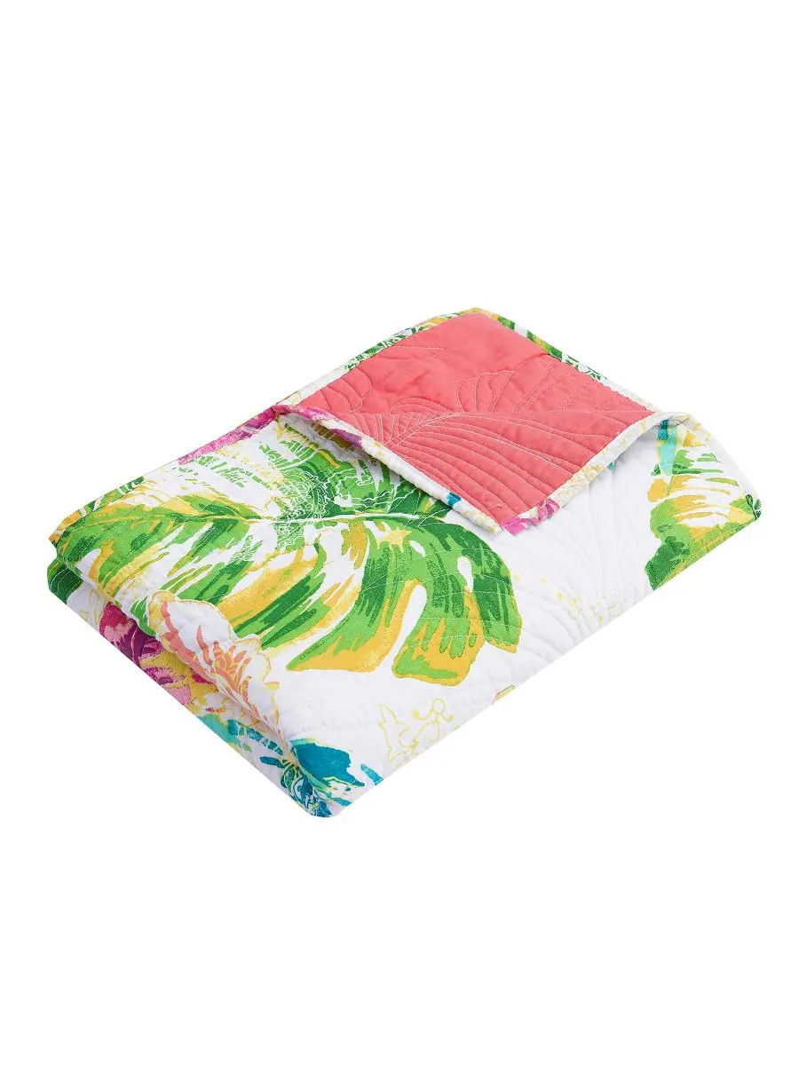 Плед Tropics Coastal Palm, 50 x 60 дюймов Greenland Home Fashions — изображение 2 из 2, коралл