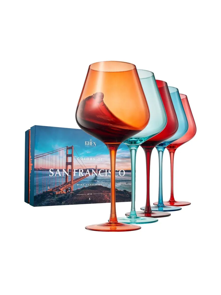 Набор из 5 бокалов для вина "Цвета Сан-Франциско" The Wine Savant
