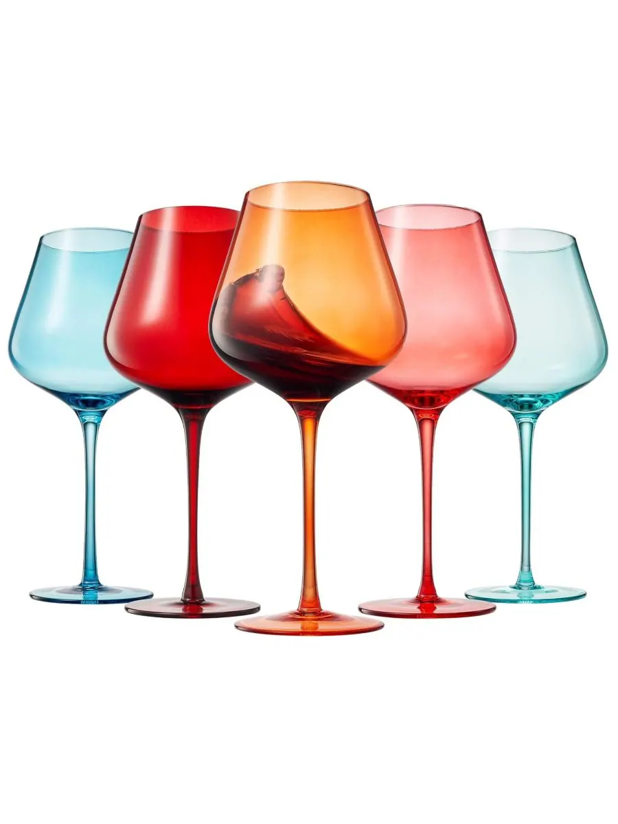 Набор из 5 бокалов для вина "Цвета Сан-Франциско" The Wine Savant — изображение 4 из 4, мульти