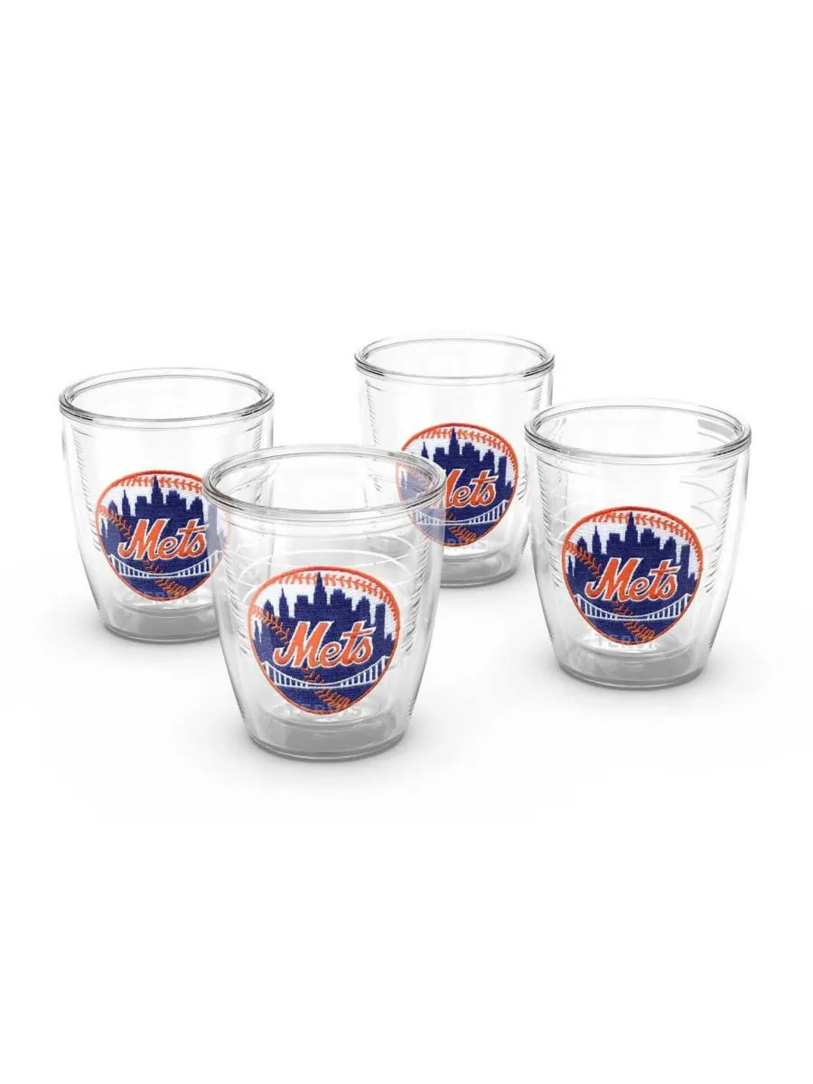 Набор из четырех термокружек New York Mets с эмблемой, объемом 12 унций Tervis Tumbler