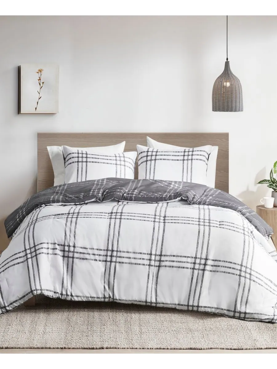 Двустороннее одеяло Pike Plaid, размер Twin/Twin XL Intelligent Design — изображение 1 из 10, белый