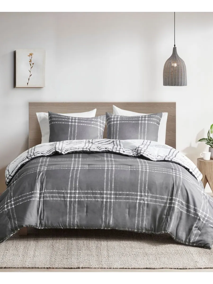 Двустороннее одеяло Pike Plaid, размер Twin/Twin XL Intelligent Design — изображение 4 из 10, белый