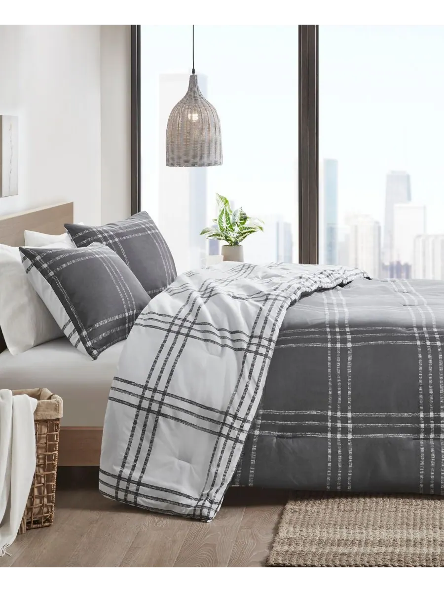 Двустороннее одеяло Pike Plaid, размер Twin/Twin XL Intelligent Design — изображение 6 из 10, белый