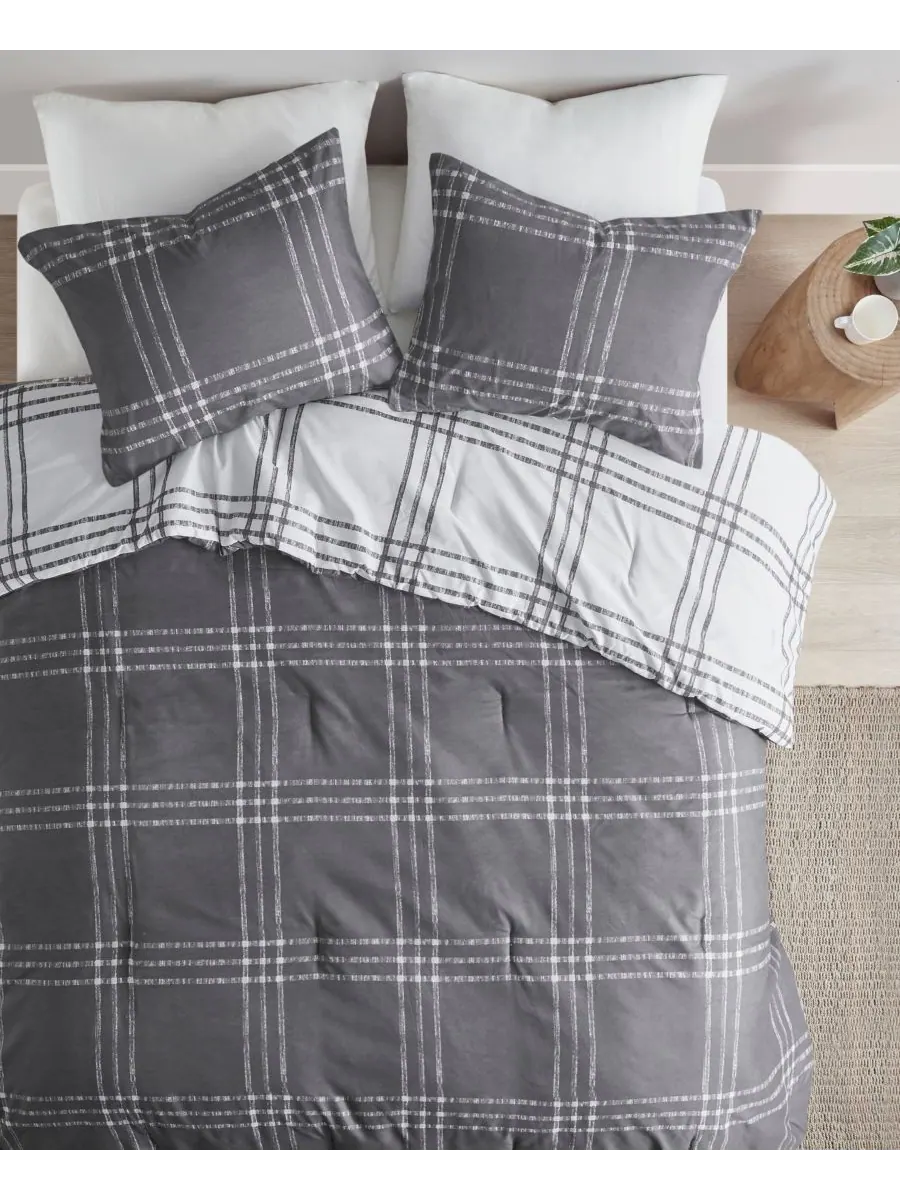 Двустороннее одеяло Pike Plaid, размер Twin/Twin XL Intelligent Design — изображение 7 из 10, белый