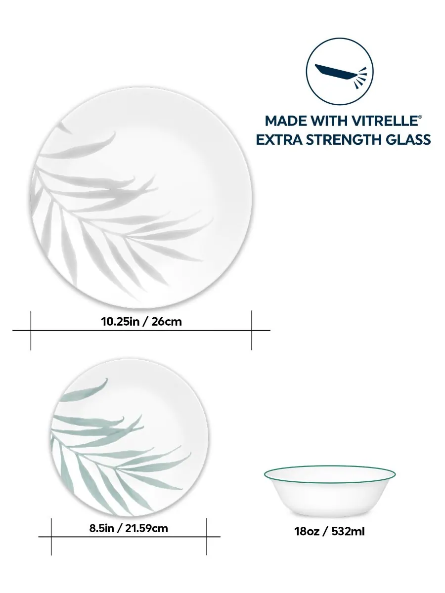 Набор посуды Solar Print, 12 предметов, на 4 персоны Corelle — изображение 4 из 6, белый