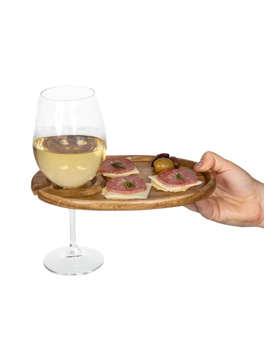 Набор из 4 тарелок для закусок Toscana by Wine Picnic Time — изображение 4 из 5, коричневый