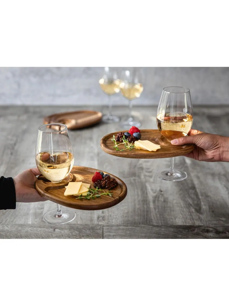 Набор из 4 тарелок для закусок Toscana by Wine Picnic Time — изображение 5 из 5, коричневый