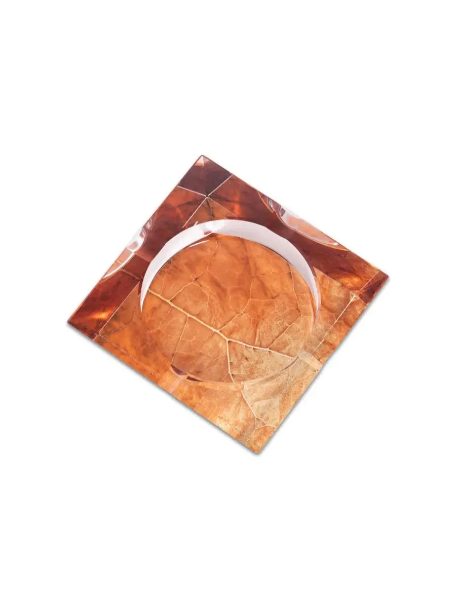 Хрустальная пепельница с рисунком в виде табачного листа и четырьмя подставками для сигар Bey-Berk — изображение 2 из 4