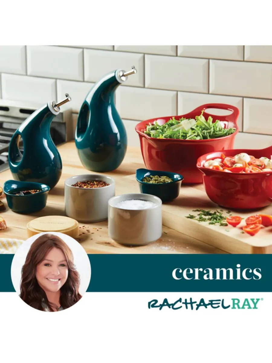 Набор из 2 керамических мисок для смешивания Rachael Ray — изображение 8 из 8, темный серый