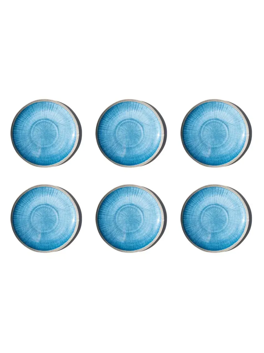 Набор тарелок Coastal Reactive NewWave Melamine, 6 шт. Abode Homewares — изображение 1 из 5, синий