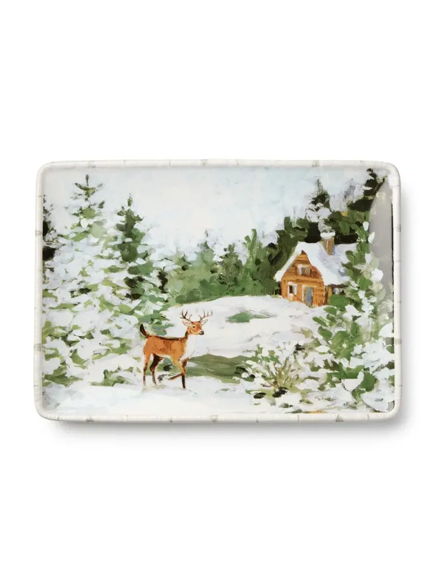 Прямоугольное сервировочное блюдо Winter Cabin, 36 x 25 см, керамическое Certified International — изображение 1 из 3, мульти