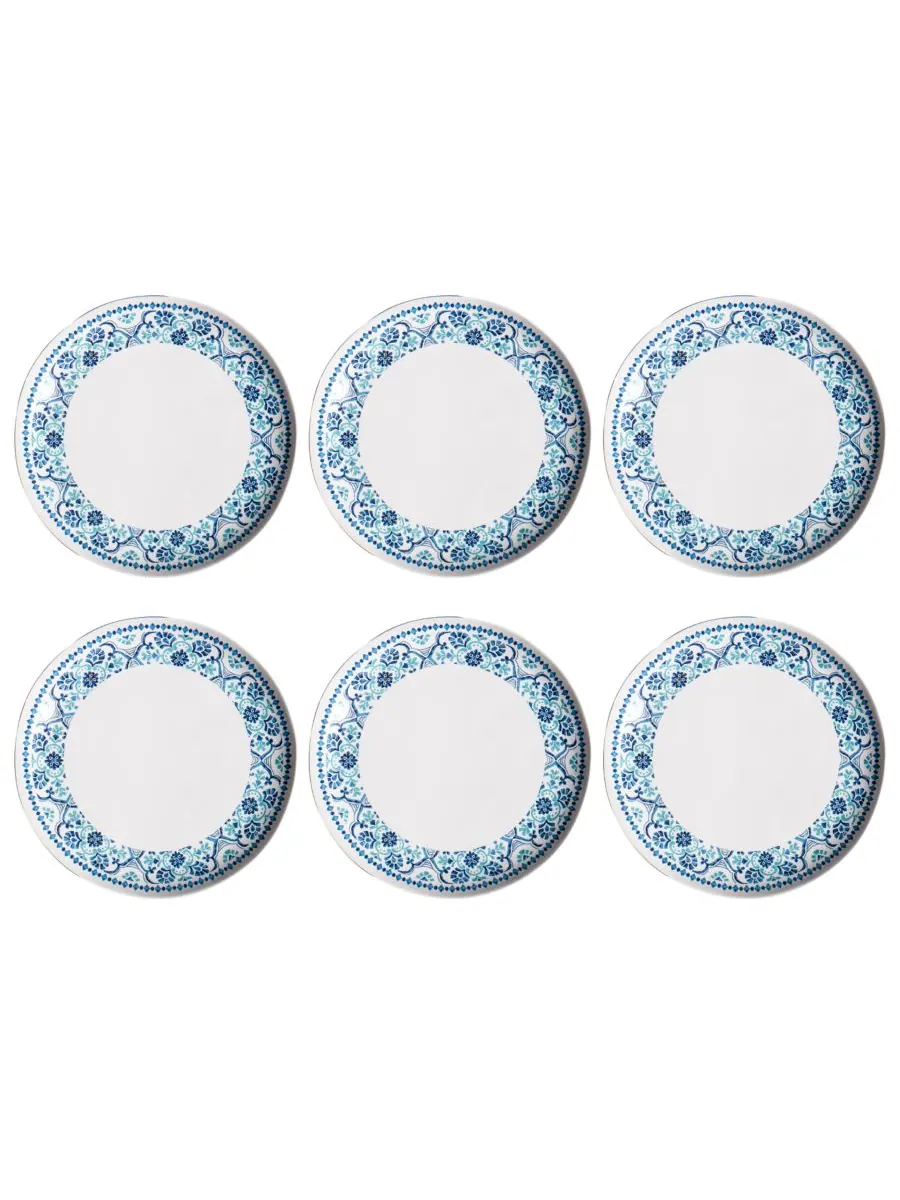 Набор из 6 обеденных тарелок Palazzo Tiles, на 6 персон Abode Homewares — изображение 1 из 4, бирюзовый