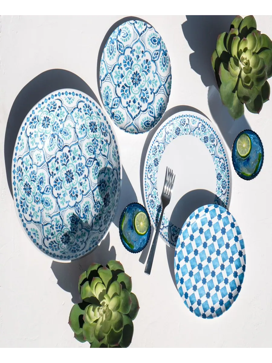 Набор из 6 обеденных тарелок Palazzo Tiles, на 6 персон Abode Homewares — изображение 4 из 4, бирюзовый