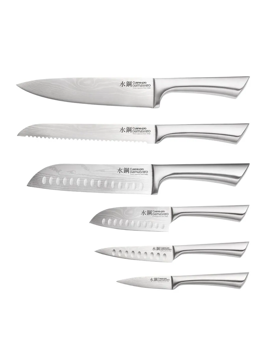 Набор ножей Damashiro Kin с подставкой, 7 предметов Cuisine::pro, — изображение 2 из 6, нет цвета