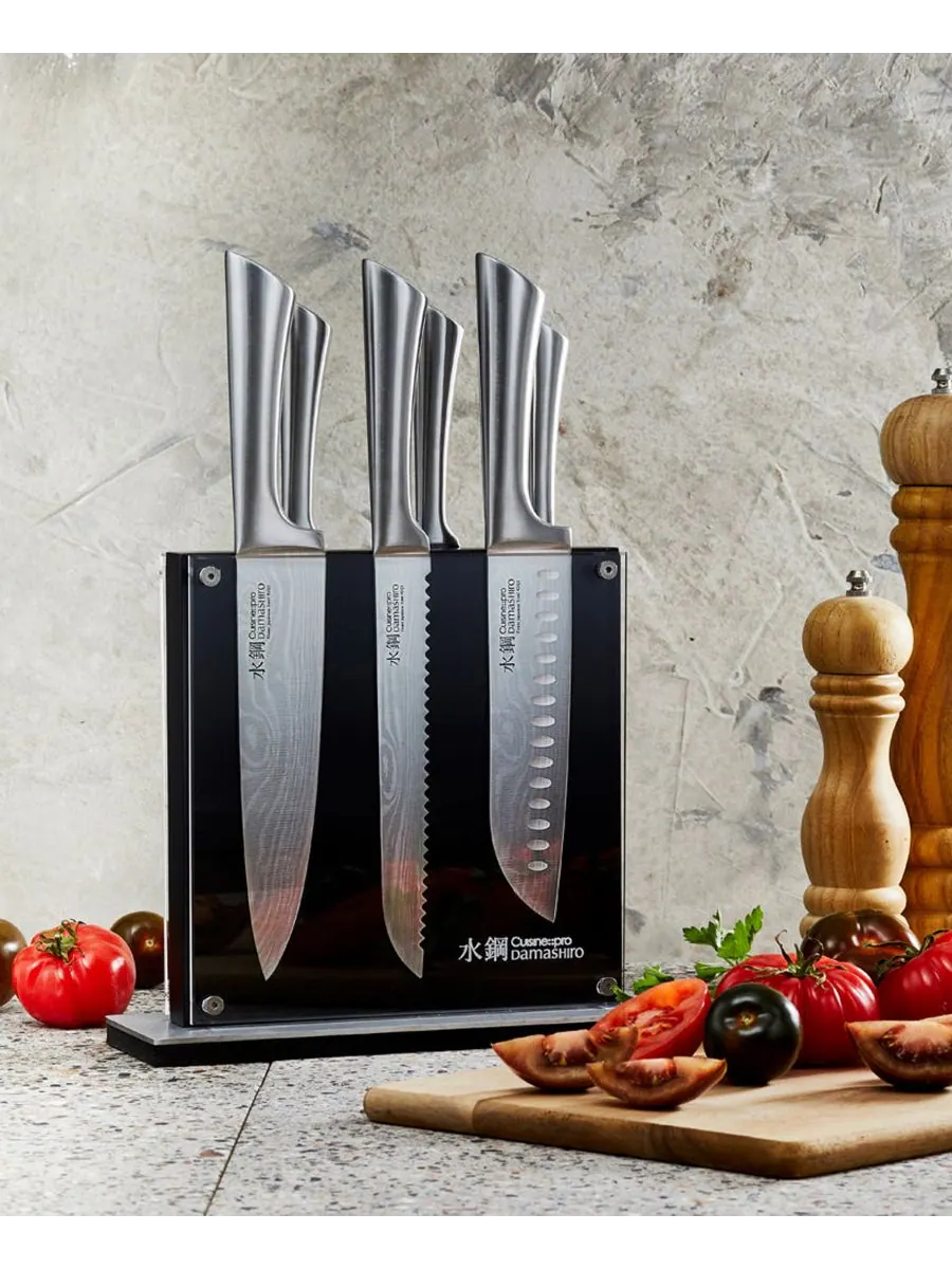 Набор ножей Damashiro Kin с подставкой, 7 предметов Cuisine::pro, — изображение 3 из 6, нет цвета