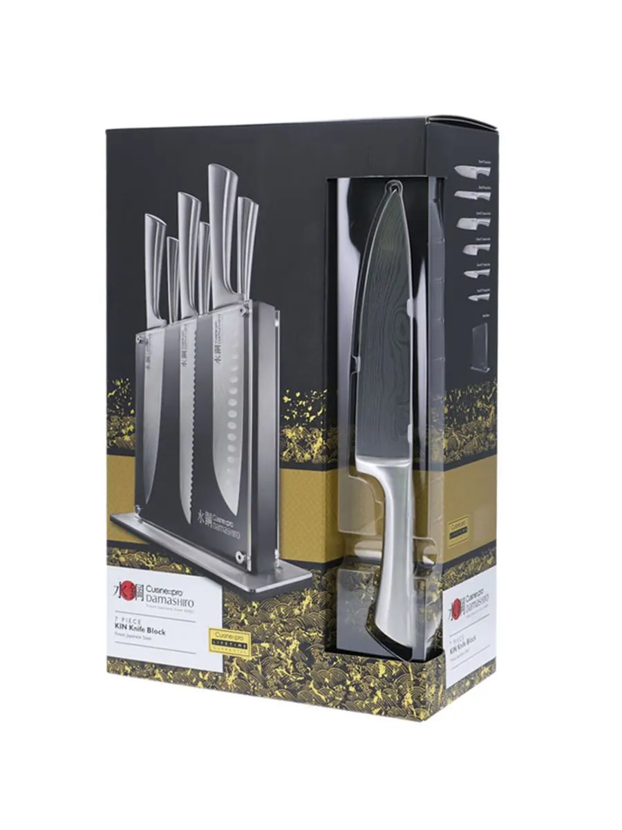 Набор ножей Damashiro Kin с подставкой, 7 предметов Cuisine::pro, — изображение 6 из 6, нет цвета