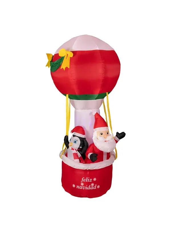 Надувной воздушный шар Feliz Navidad с подсветкой, наружное рождественское украшение 8 футов — изображение 1 из 4, красный