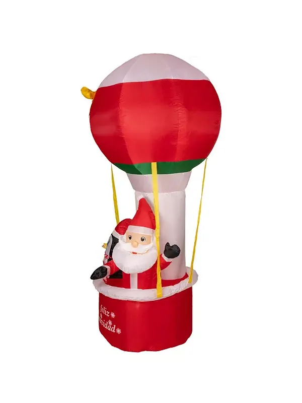 Надувной воздушный шар Feliz Navidad с подсветкой, наружное рождественское украшение 8 футов — изображение 3 из 4, красный