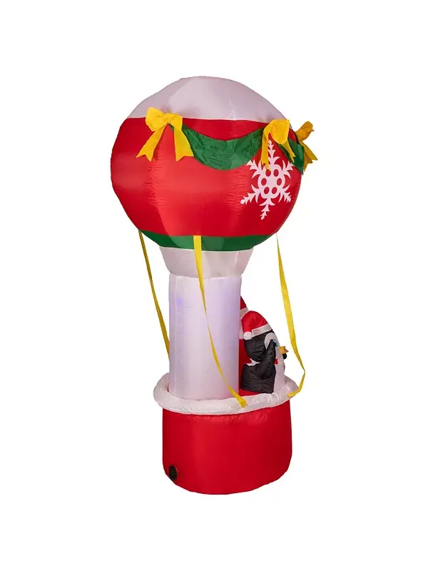 Надувной воздушный шар Feliz Navidad с подсветкой, наружное рождественское украшение 8 футов — изображение 4 из 4, красный