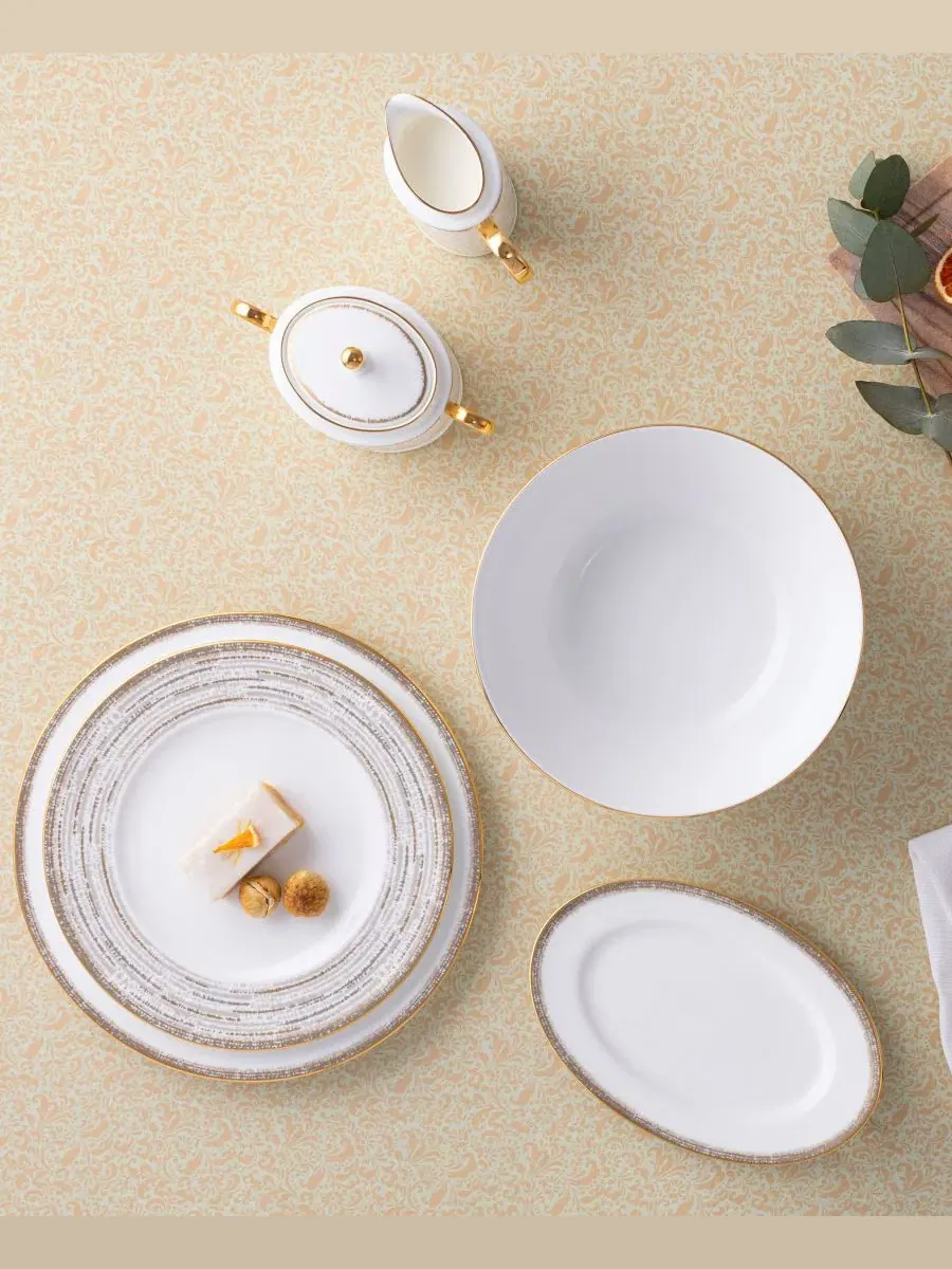 Набор из 4 декоративных тарелок Haku, 25 см Noritake — изображение 9 из 13, белый