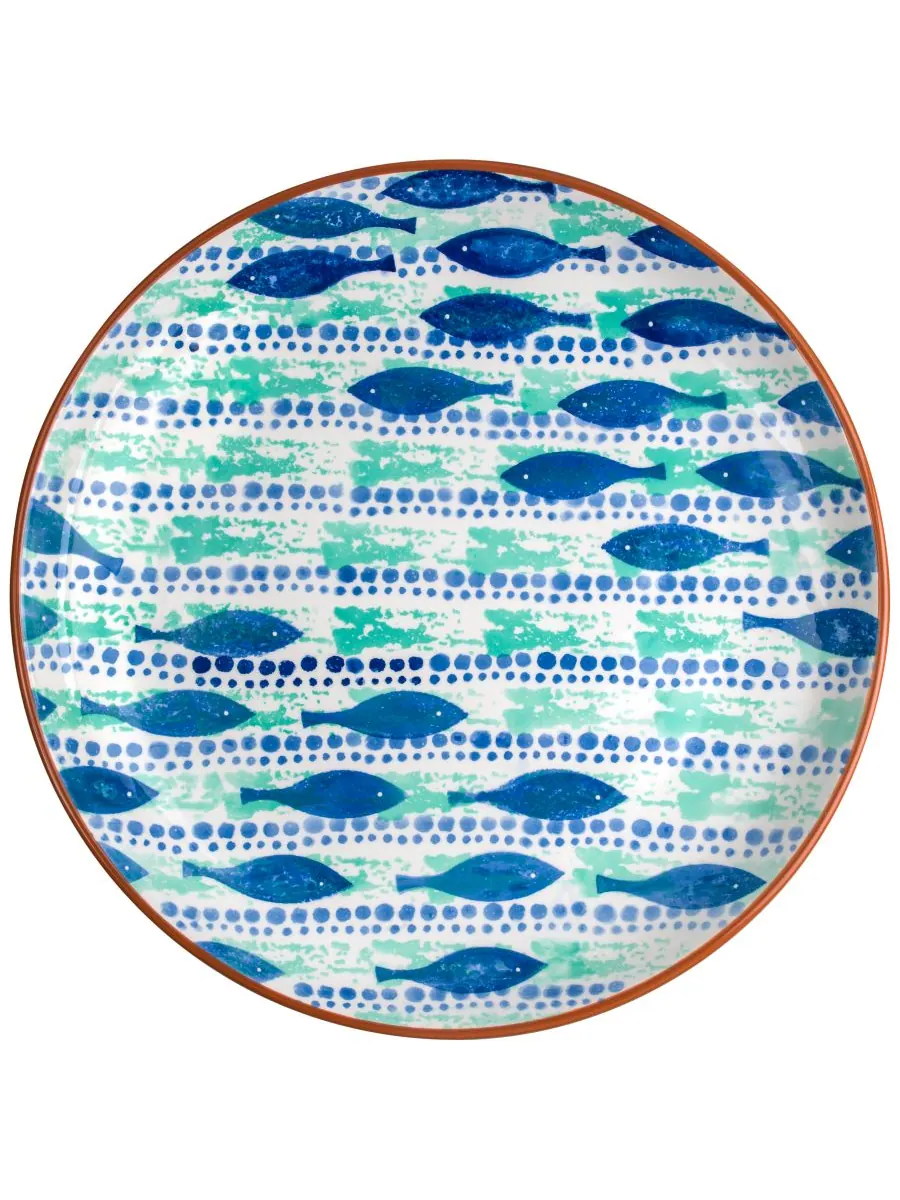 Овальное блюдо Costa Azul Pescador Euro Ceramica — изображение 1 из 3, синий