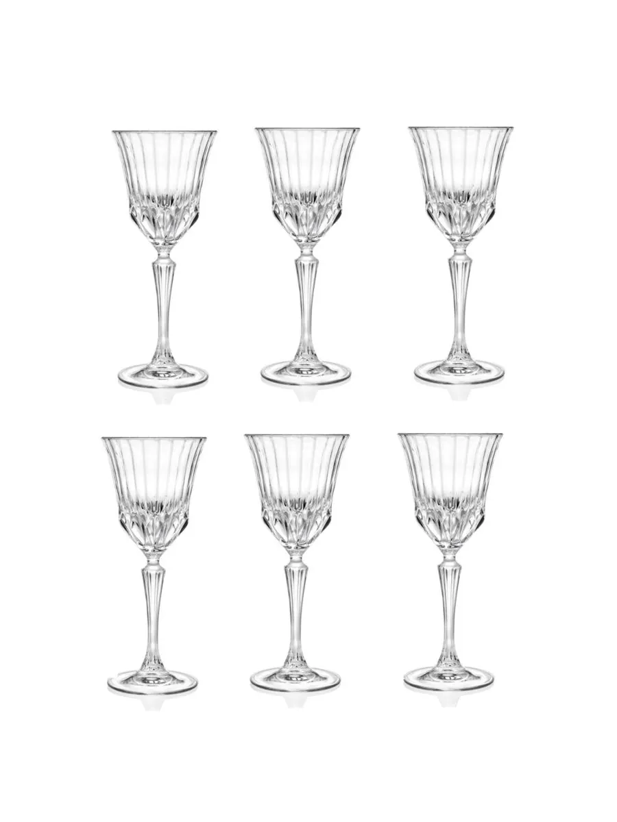 Набор из 6 хрустальных стаканов для воды RCR Adagio Lorren Home Trends — изображение 1 из 4, прозрачный